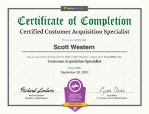scott western certified customer acquisition specialist certificate
