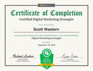scott western digital marketing strategist certificate